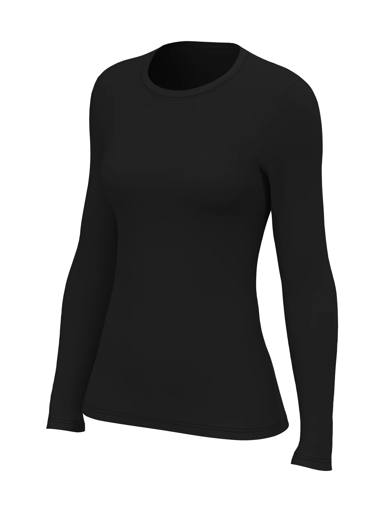 Women's Solid Colored Fitted Long Sleeve Shirt