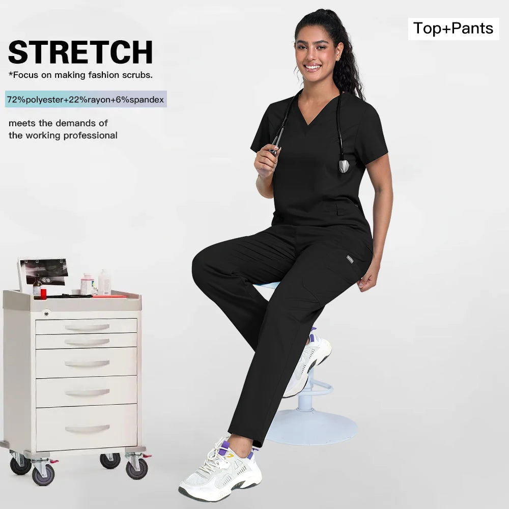 Scrub Set Straight Pants