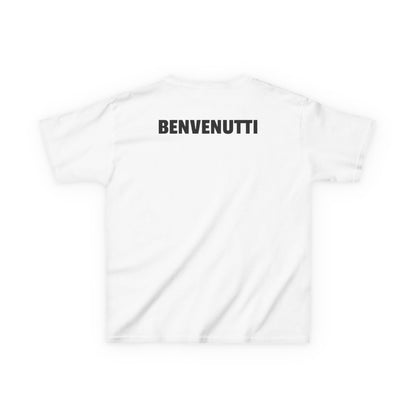 Panthers Kids T‑Shirt — Panthers Logo Front with BENVENUTTI Name on Back