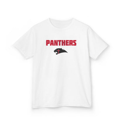 Panthers Kids T‑Shirt — Panthers Logo Front with BENVENUTTI Name on Back