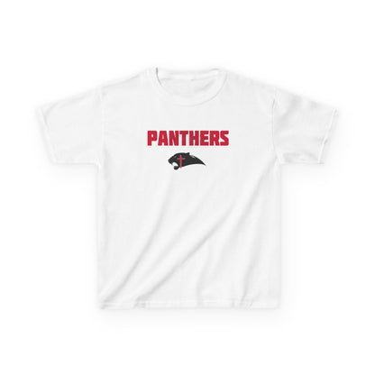 Panthers Kids T‑Shirt — Panthers Logo Front with BENVENUTTI Name on Back