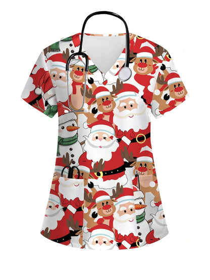 Christmas Scrub Tops
