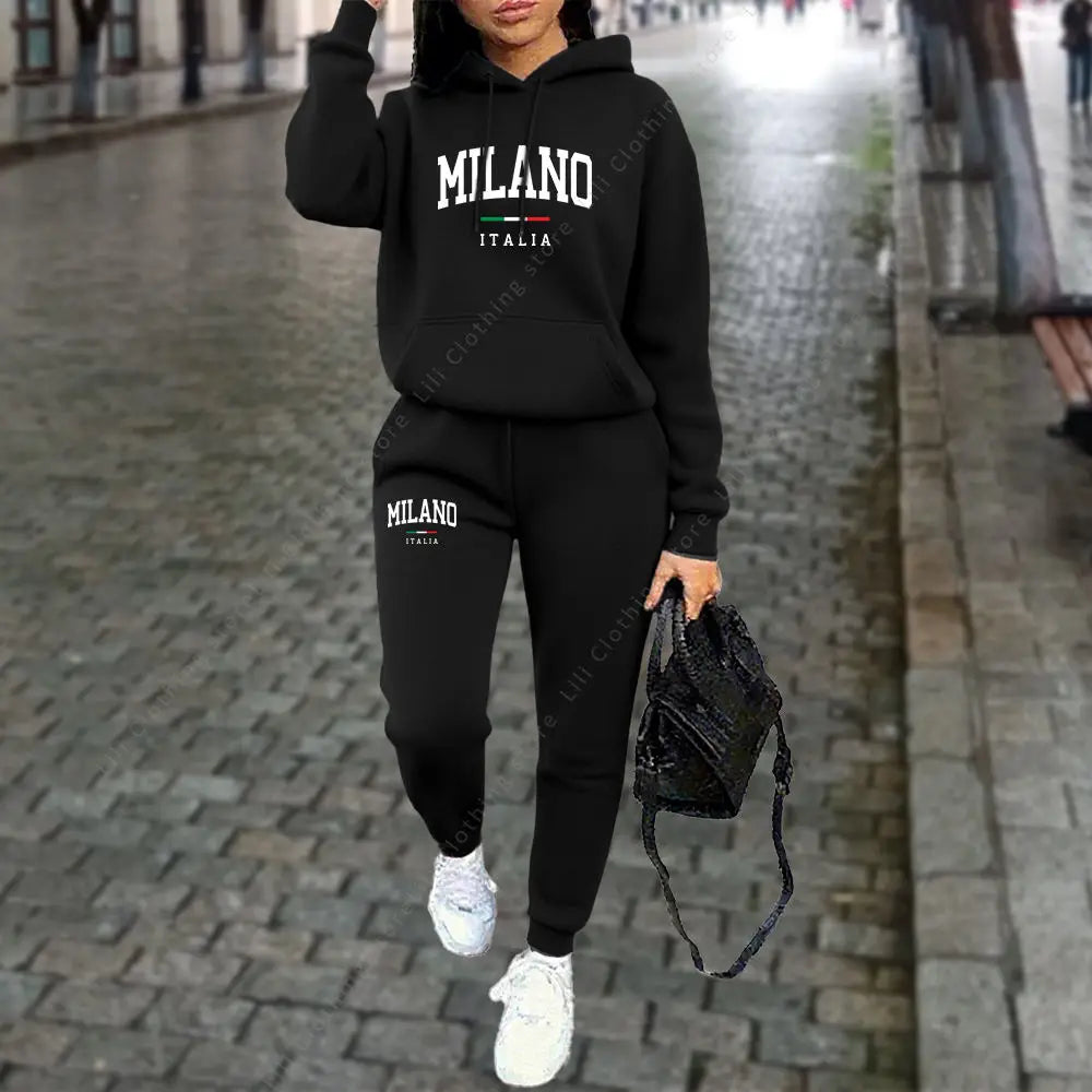 Women's Hooded sweatshirt / pants set