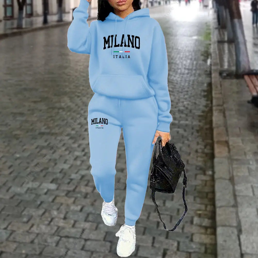 Women's Hooded sweatshirt / pants set