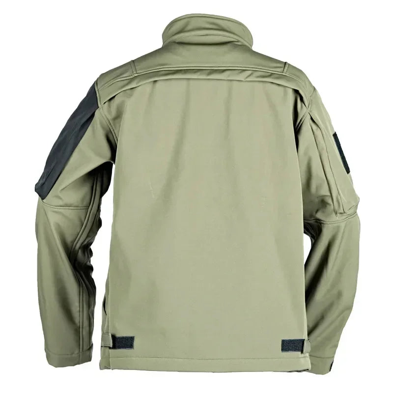 Tactical Shark Men's Soft Shell Jacket Fleece Lined Waterproof Warm Outdoor Combat Coat with Multiple Pockets Windbreaker