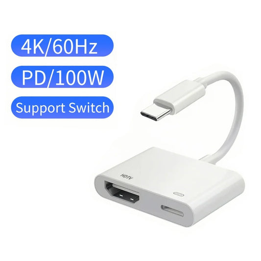 USB C to HDMI Adapter For iPhone 16 Pro Type C Digital AV Adapter 4K Sync Screen Connector For iPhone to HDTV Projector Monitor