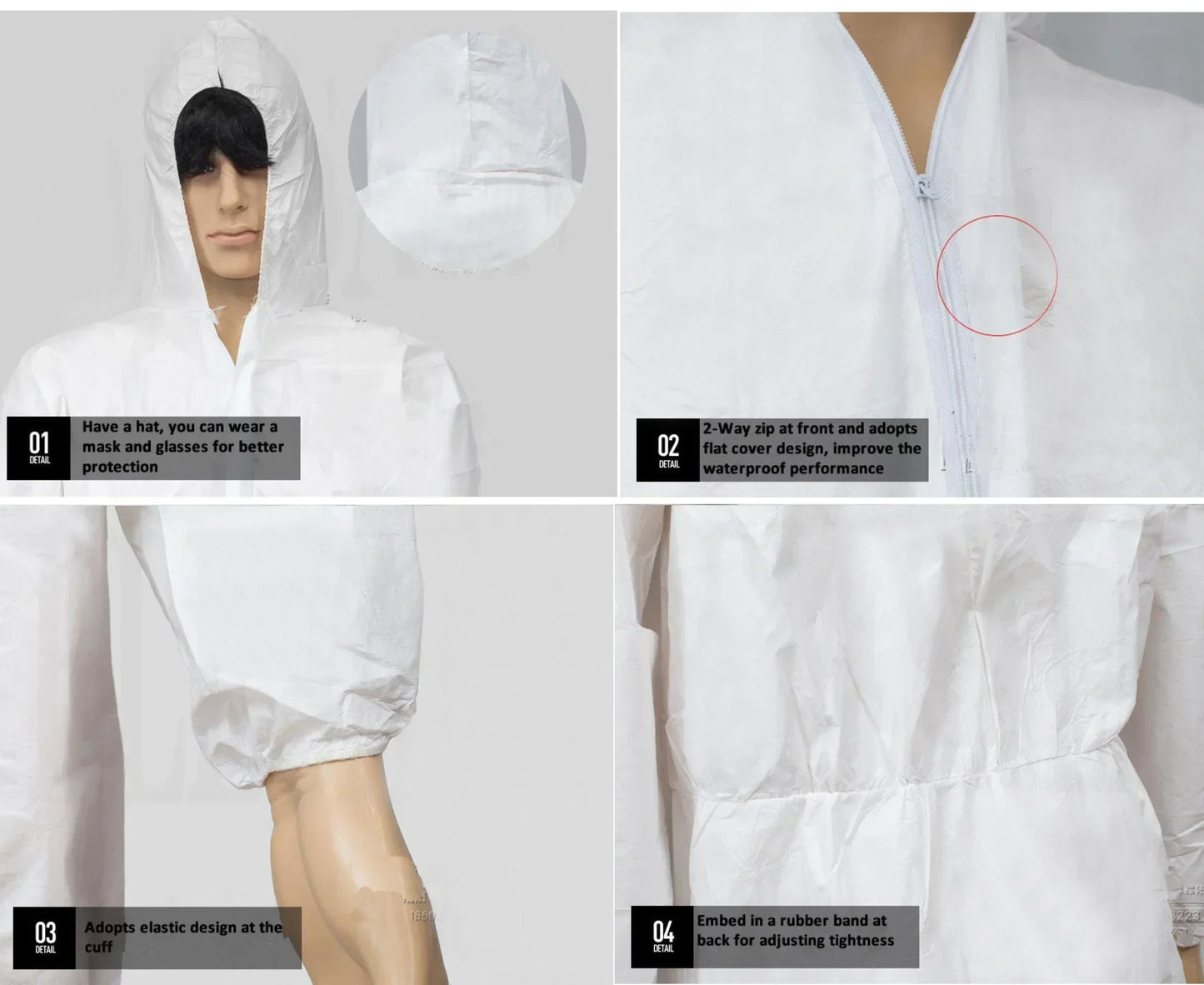 Disposable Safety Suit, Breathable Dustproof Water