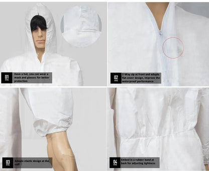 Disposable Safety Suit, Breathable Dustproof Water