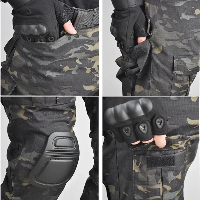 Men's Tactical Multicam Hunting Shirts / Pants /  Elbow/Knee Pads