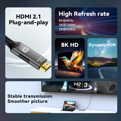 USB C to HDMI Cable 8K@60Hz 4K@120Hz