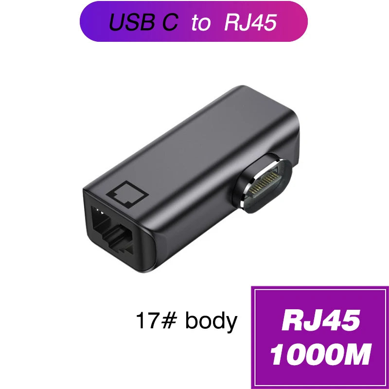 Magnetic Type-C OTG Thunderbolt4 Adapter Type-C TO C To USB-A To HDMI DP VGA To Rj45 Adapter PD100W 140W Coverter Phone MacBook
