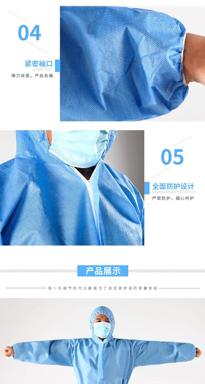 Disposable Safety Suit - Breathable, Dustproof,  Water,  Oil Resist.