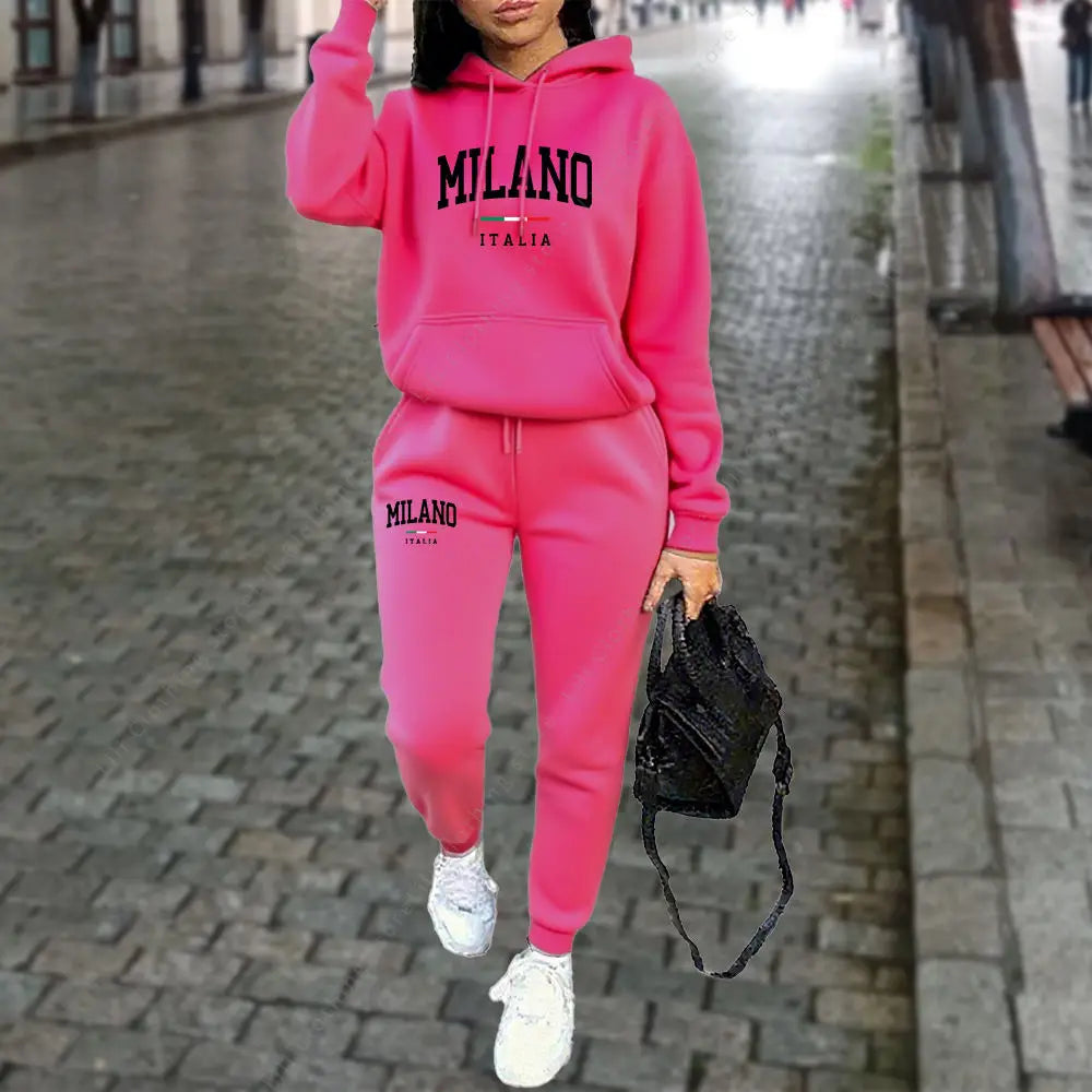 Women's Hooded sweatshirt / pants set