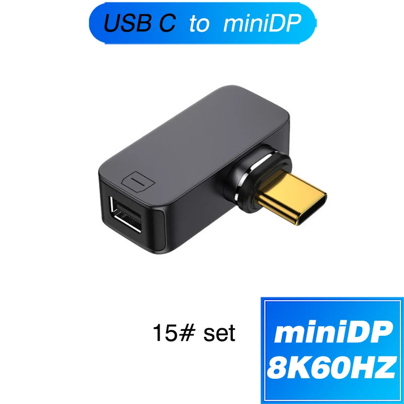 Magnetic Type-C OTG Thunderbolt4 Adapter Type-C TO C To USB-A To HDMI DP VGA To Rj45 Adapter PD100W 140W Coverter Phone MacBook