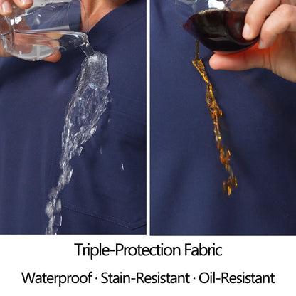 Wrinkle-resistant Men's Scrubs Medical Uniform - Antibacterial