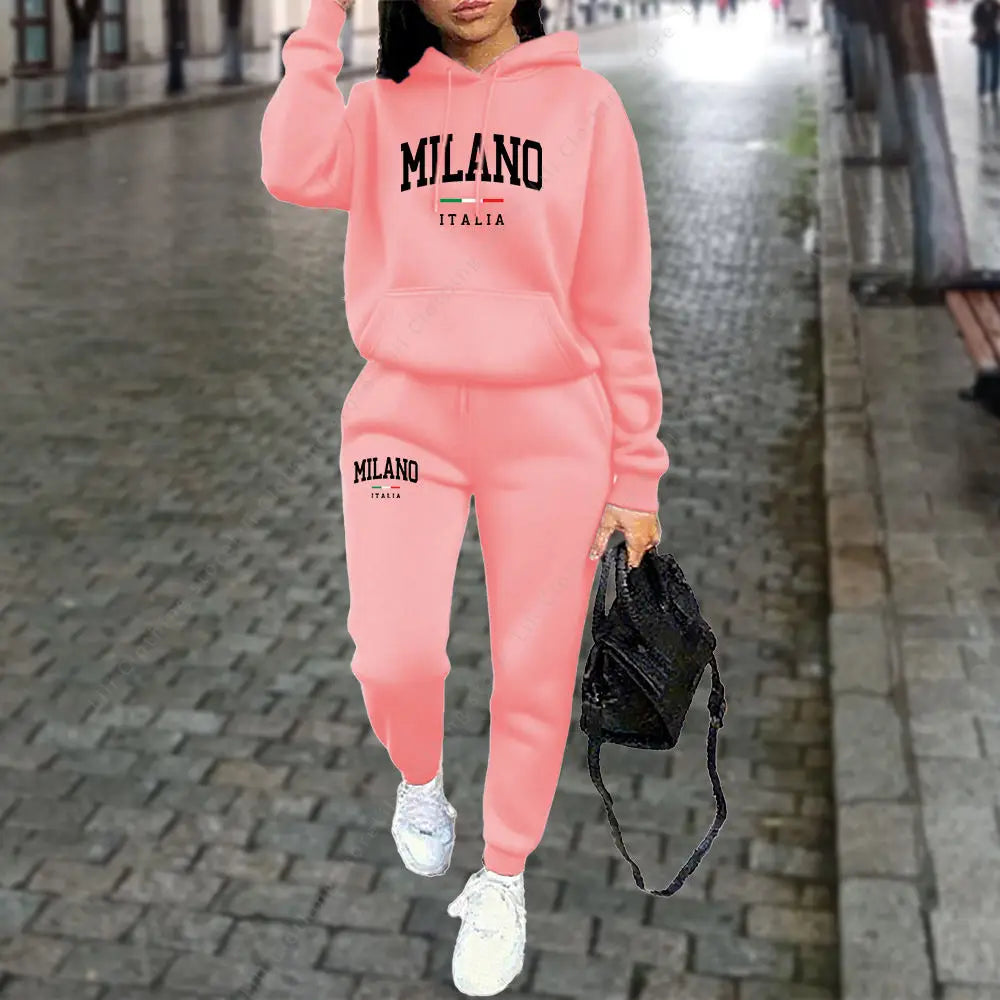 Women's Hooded sweatshirt / pants set