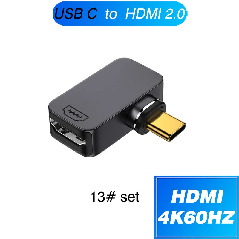 Magnetic Type-C OTG Thunderbolt4 Adapter Type-C TO C To USB-A To HDMI DP VGA To Rj45 Adapter PD100W 140W Coverter Phone MacBook