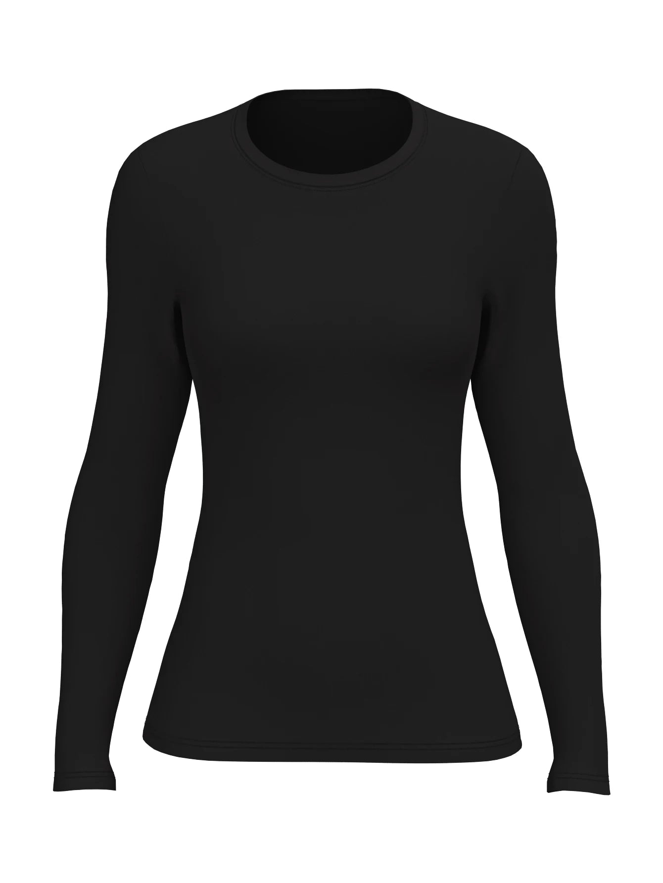 Women's Solid Colored Fitted Long Sleeve Shirt