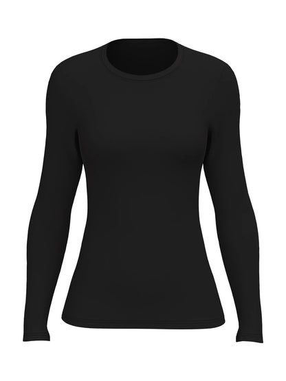 Women's Solid Colored Fitted Long Sleeve Shirt