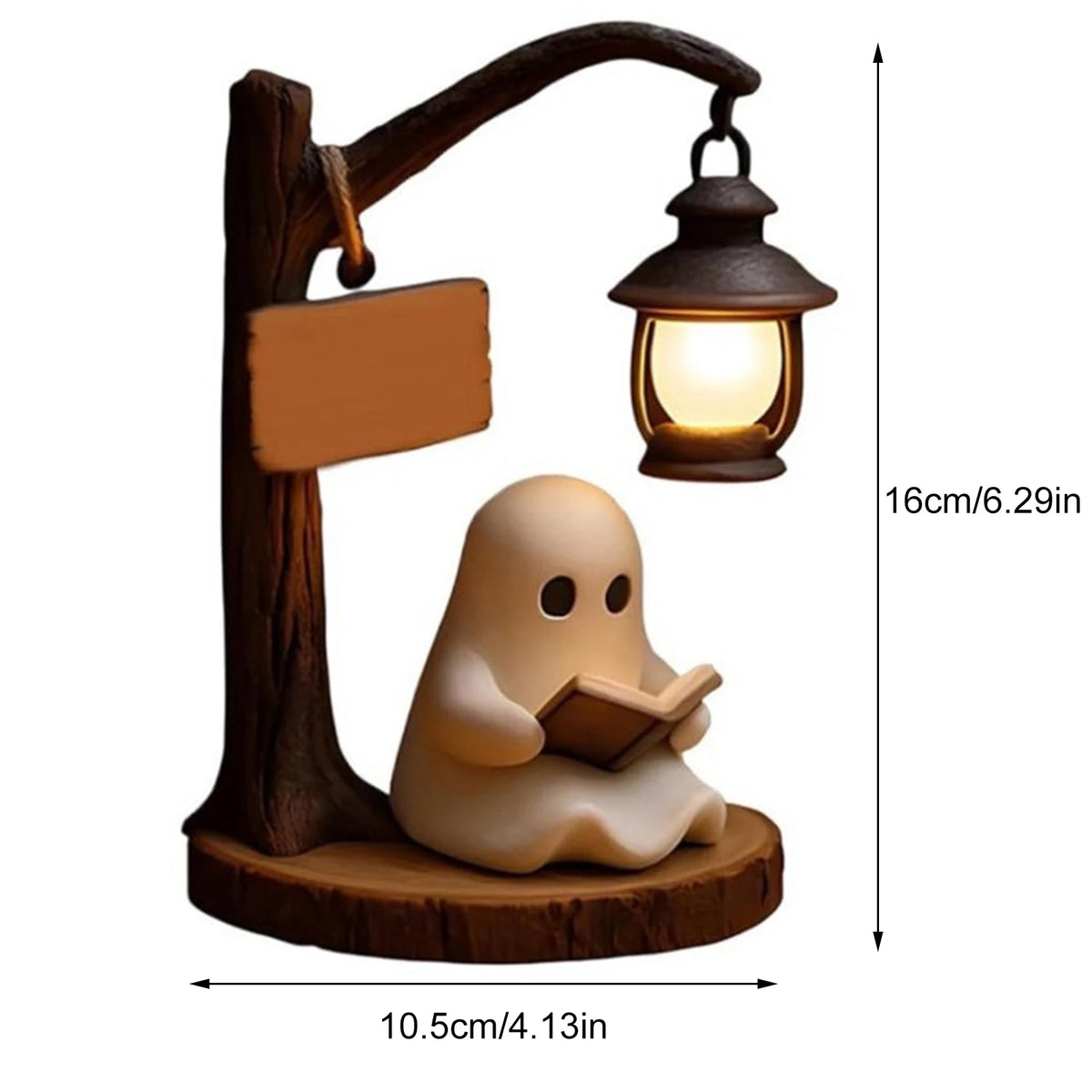 Cute Ghost Reading Lamp 3D Resin Halloween Ghost Night Light Indoor Reading Lamp Halloween Ghost Decorations for Bedroom Living