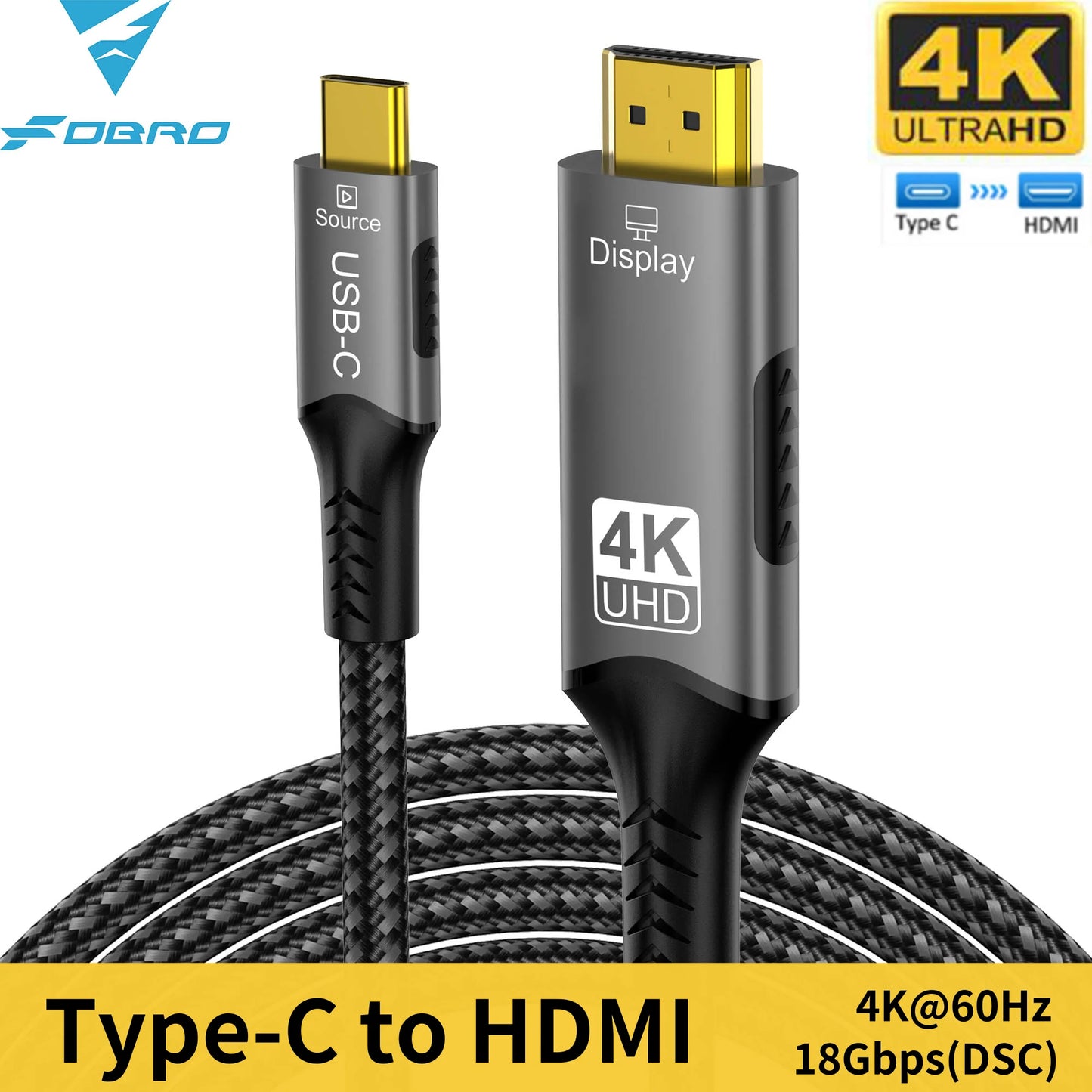 USB C to HDMI Cable 8K@60Hz 4K@120Hz