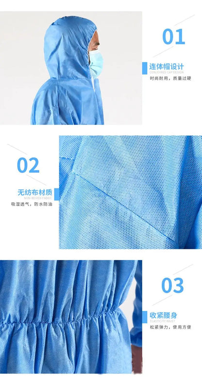 Disposable Safety Suit - Breathable, Dustproof,  Water,  Oil Resist.
