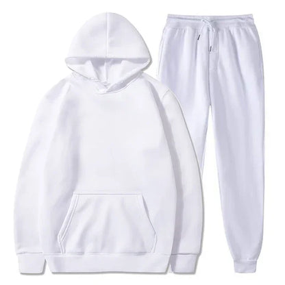 Basic Fleece Hoodies And Sweat Pants Set