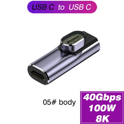 Magnetic Type-C OTG Thunderbolt4 Adapter Type-C TO C To USB-A To HDMI DP VGA To Rj45 Adapter PD100W 140W Coverter Phone MacBook