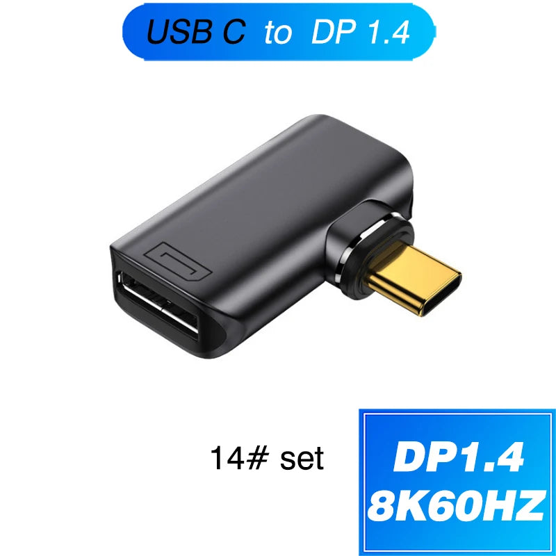 Magnetic Type-C OTG Thunderbolt4 Adapter Type-C TO C To USB-A To HDMI DP VGA To Rj45 Adapter PD100W 140W Coverter Phone MacBook