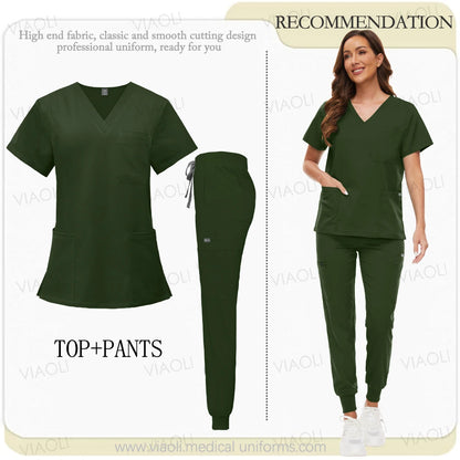 Hospital Surgical Uniform Medical Scrub Set Doctor Nurse Clothes Nursing Accessories Dental Clinic Beauty Salon Workwear Lab Set