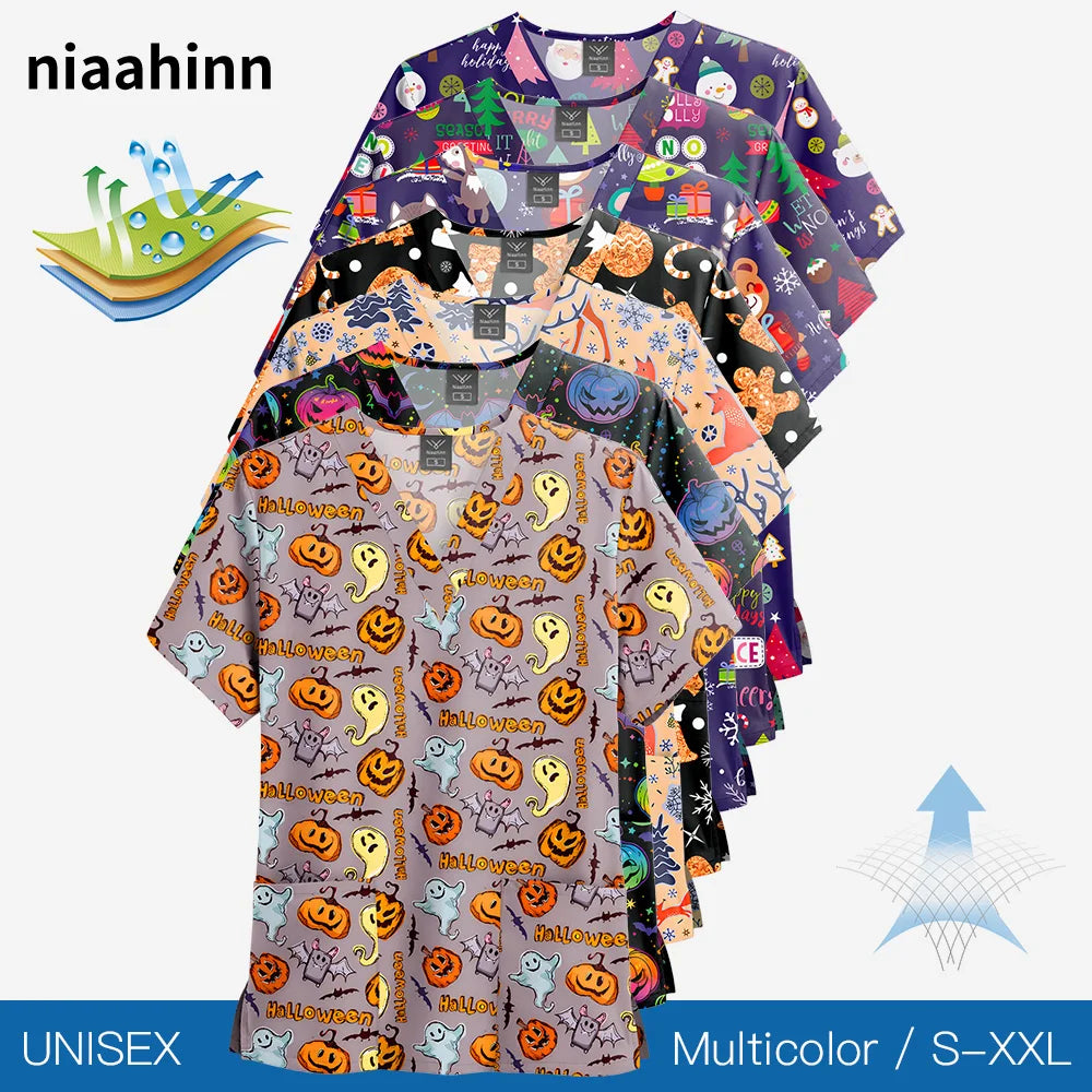 Multi-Colored, Multi-patterned Nursing Scrub tops