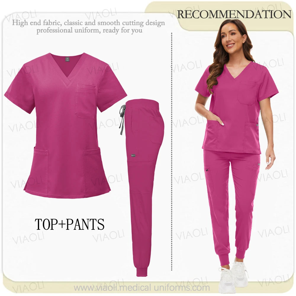 Hospital Surgical Uniform Medical Scrub Set Doctor Nurse Clothes Nursing Accessories Dental Clinic Beauty Salon Workwear Lab Set