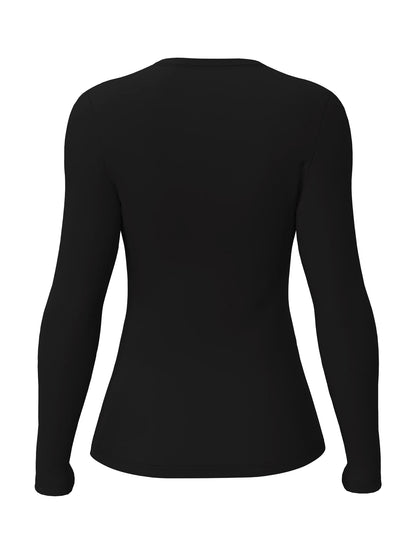Women's Solid Colored Fitted Long Sleeve Shirt