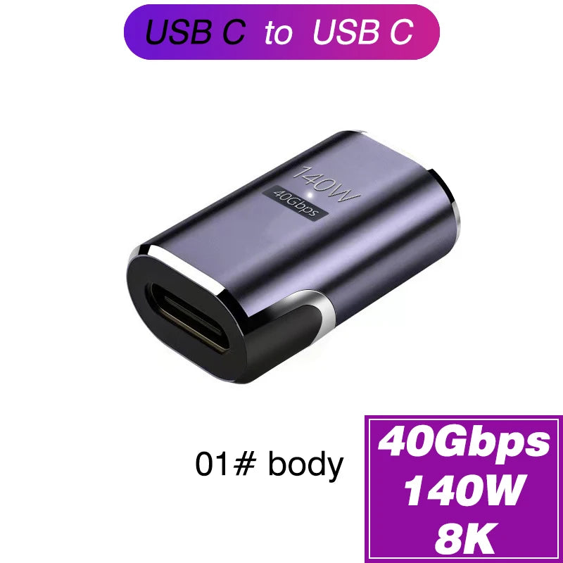 Magnetic Type-C OTG Thunderbolt4 Adapter Type-C TO C To USB-A To HDMI DP VGA To Rj45 Adapter PD100W 140W Coverter Phone MacBook