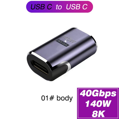 Magnetic Type-C OTG Thunderbolt4 Adapter Type-C TO C To USB-A To HDMI DP VGA To Rj45 Adapter PD100W 140W Coverter Phone MacBook