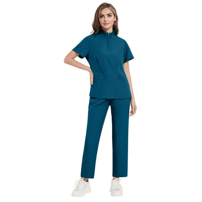 Men Medical Uniforms Hospital Scrubs Sets Nurses Accessories Unisex Surgical Gowns Scrubs Tops Pant Dental Clinic Spa Workwear