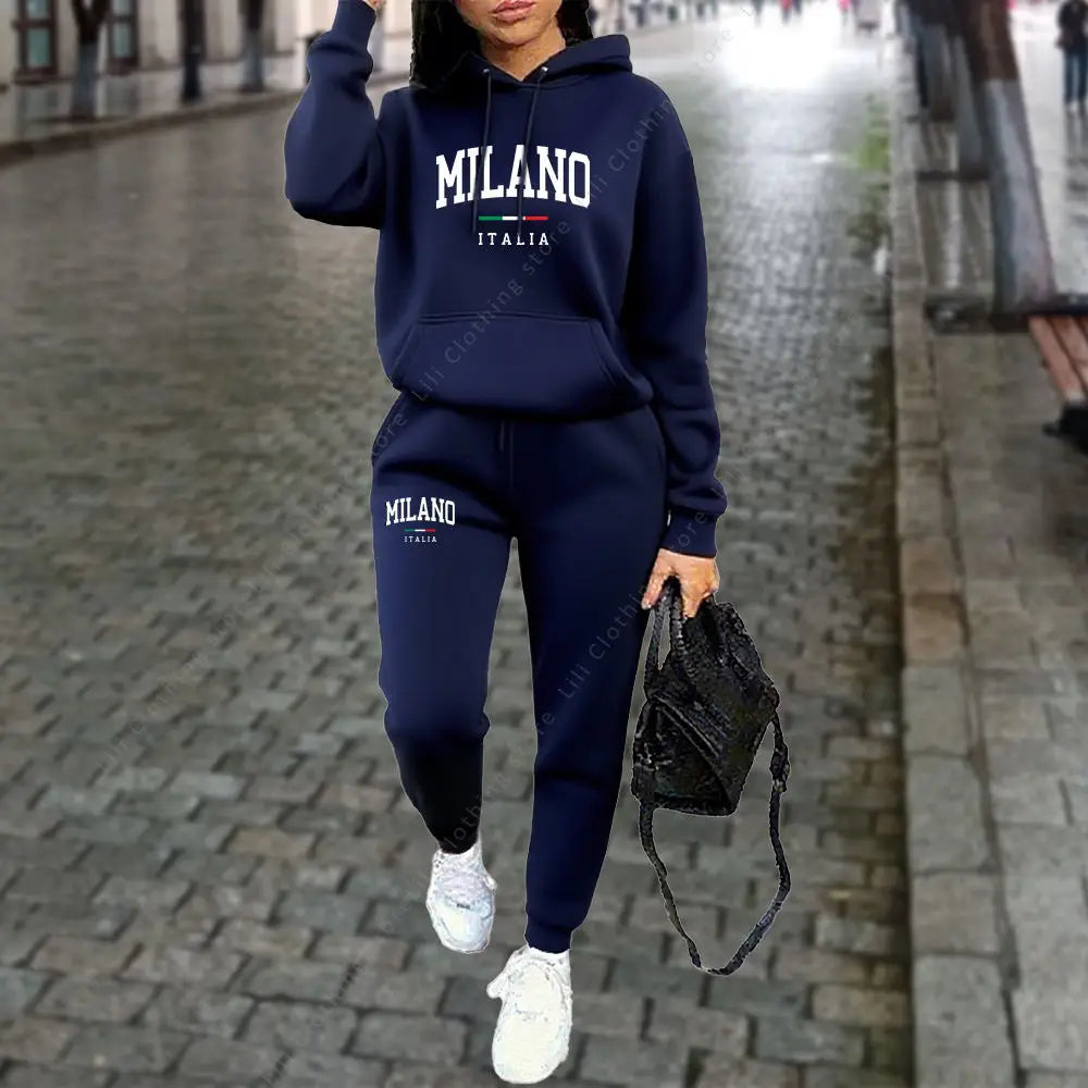 Women's Hooded sweatshirt / pants set