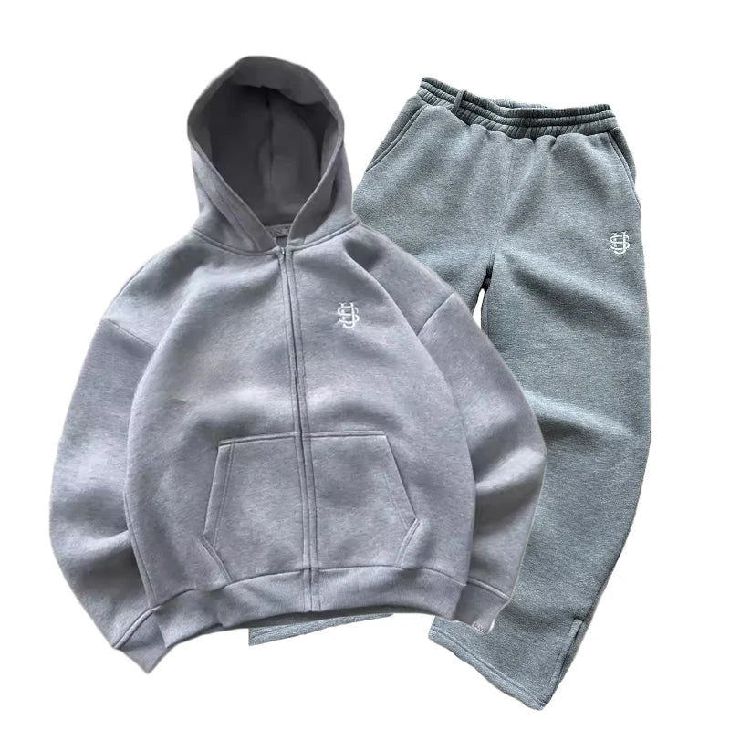 Hoodie Sets Mens Y2K Straight Sweatpants