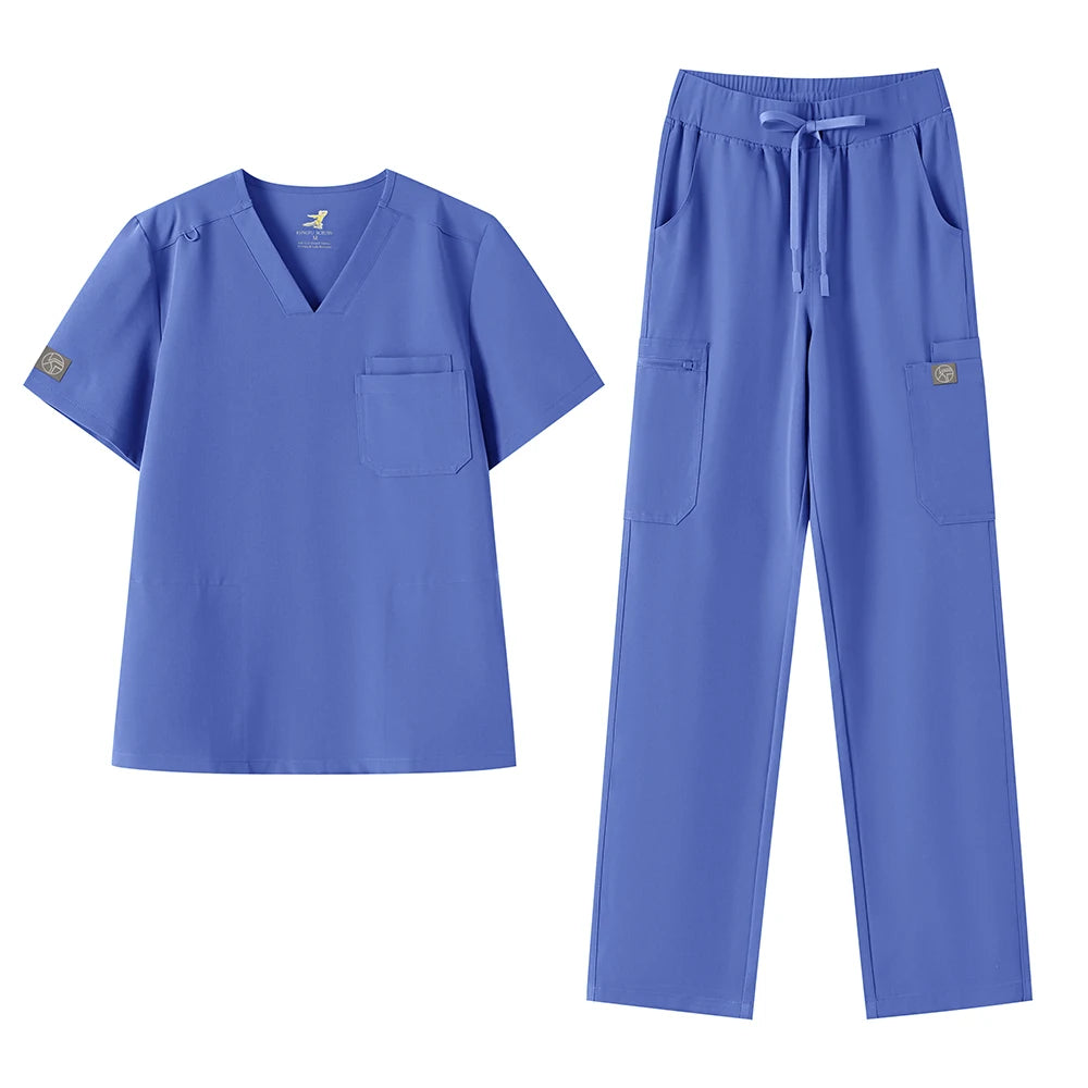 Wrinkle-resistant Men's Scrubs Medical Uniform - Antibacterial