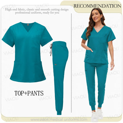 Hospital Surgical Uniform Medical Scrub Set Doctor Nurse Clothes Nursing Accessories Dental Clinic Beauty Salon Workwear Lab Set