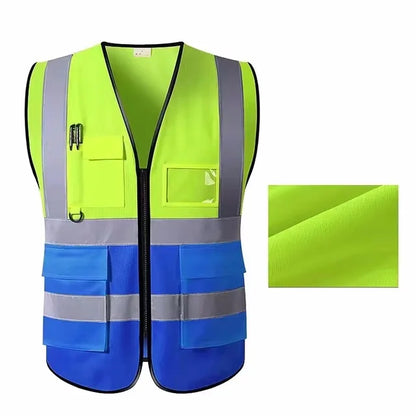 Security / Safety Vest with Pockets and Zipper Durable Mesh Material