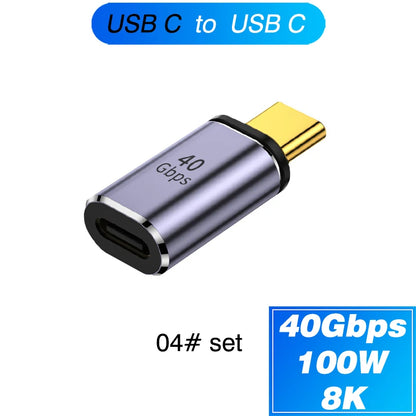 Magnetic Type-C OTG Thunderbolt4 Adapter Type-C TO C To USB-A To HDMI DP VGA To Rj45 Adapter PD100W 140W Coverter Phone MacBook