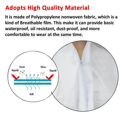 Disposable Safety Suit, Breathable Dustproof Water