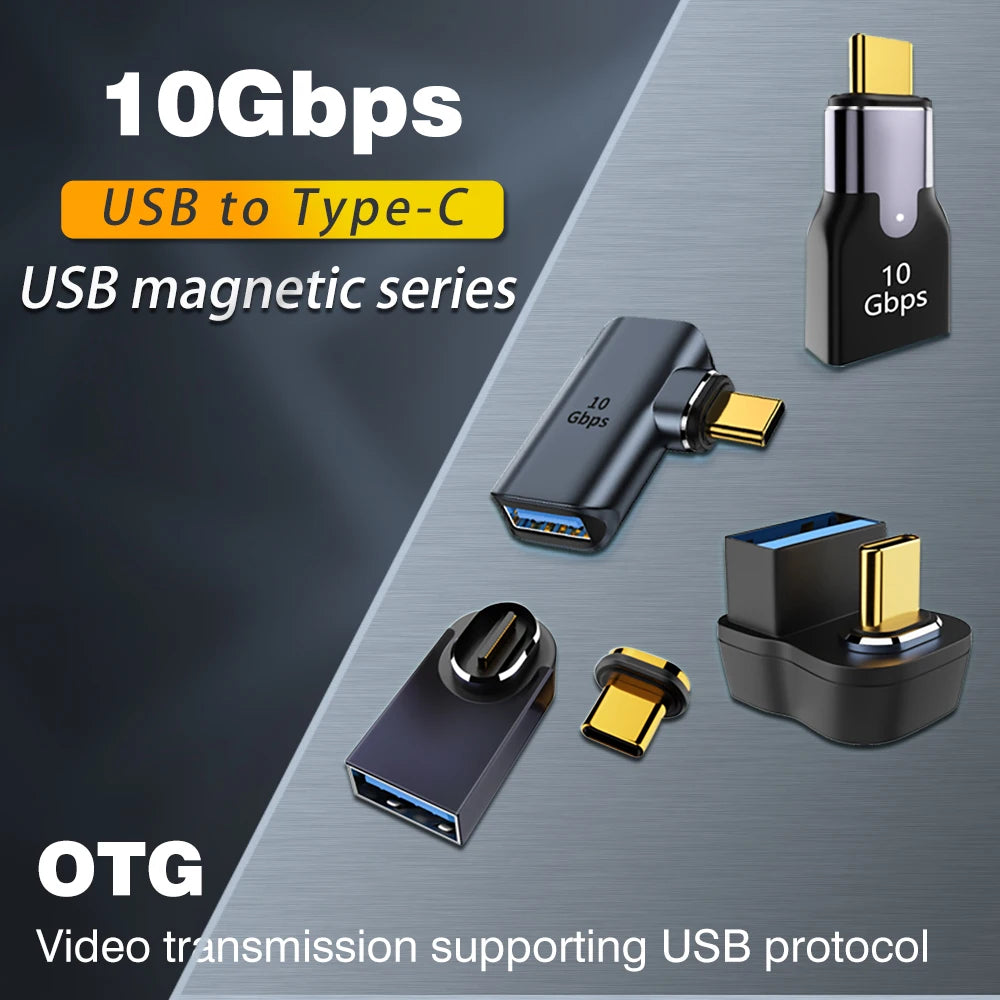 Magnetic Type-C OTG Thunderbolt4 Adapter Type-C TO C To USB-A To HDMI DP VGA To Rj45 Adapter PD100W 140W Coverter Phone MacBook