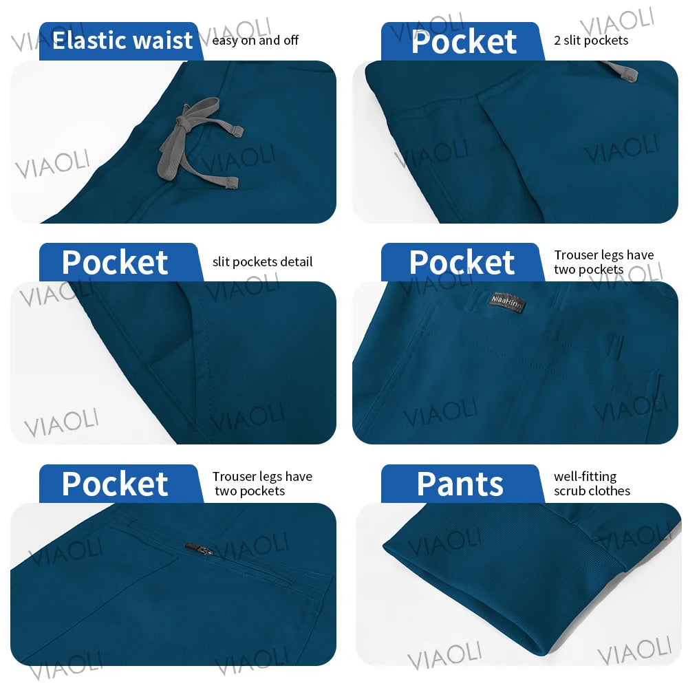 Hospital Surgical Uniform Medical Scrub Set Doctor Nurse Clothes Nursing Accessories Dental Clinic Beauty Salon Workwear Lab Set