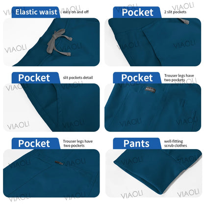 Hospital Surgical Uniform Medical Scrub Set Doctor Nurse Clothes Nursing Accessories Dental Clinic Beauty Salon Workwear Lab Set