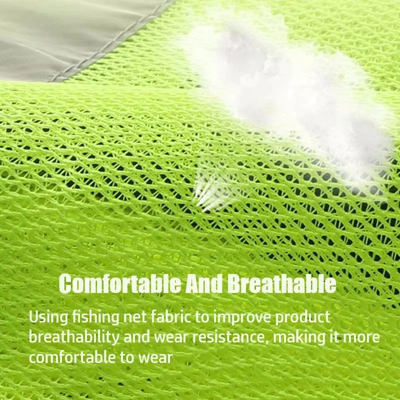 Security / Safety Vest with Pockets and Zipper Durable Mesh Material