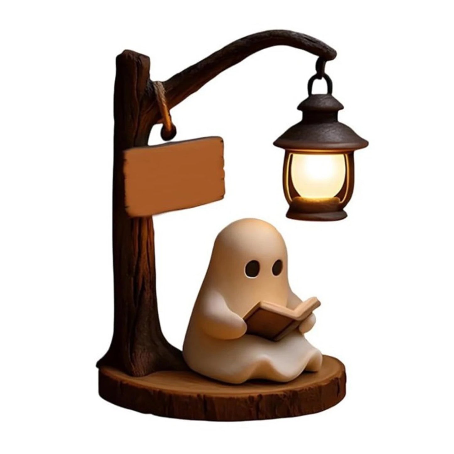 Cute Ghost Reading Lamp 3D Resin Halloween Ghost Night Light Indoor Reading Lamp Halloween Ghost Decorations for Bedroom Living