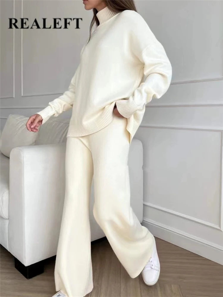 2 Piece Women's Turtleneck Casual Tracksuit style
