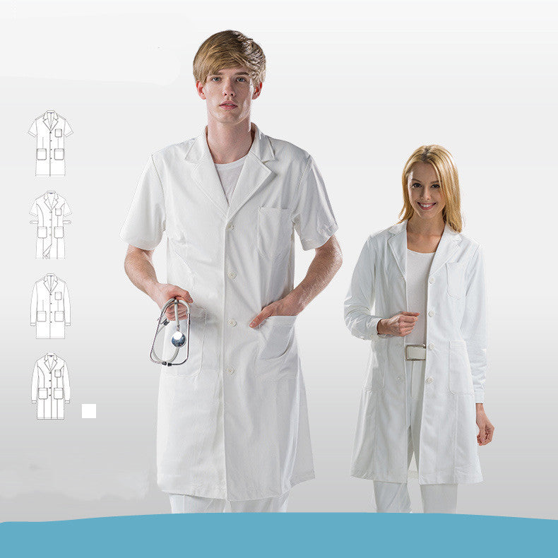 Long-sleeved Anti-static White Lab Coat For Doctors